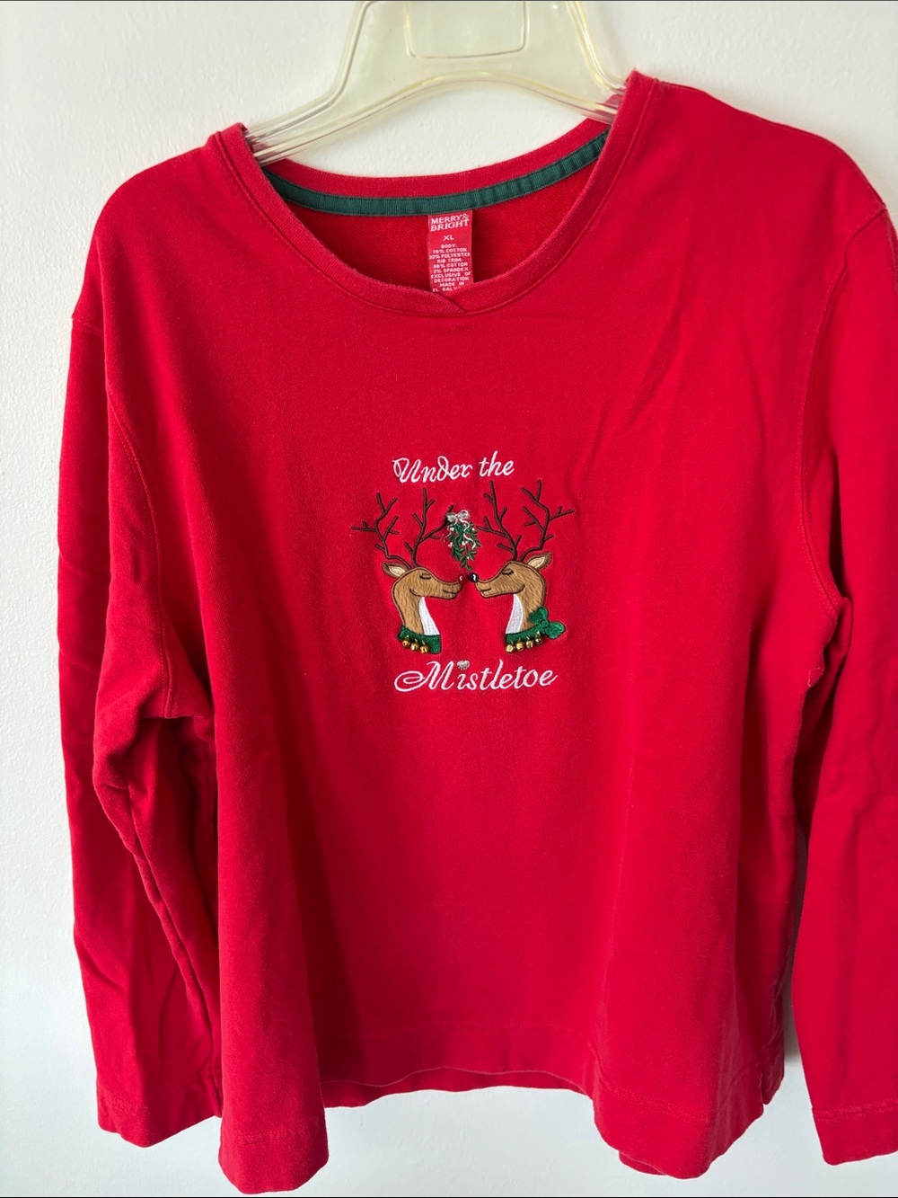Red Holiday 'Under the Mistletoe' Reindeer Sweatshirt